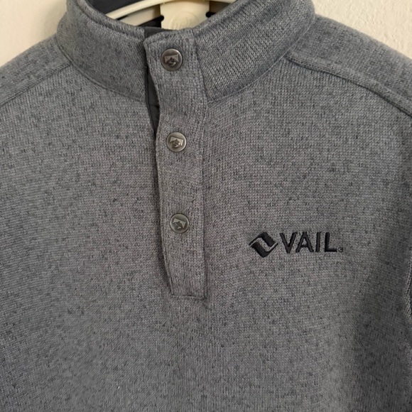 Storm Creek Overachiever Pullover “Vail” Logo Gray Sweater Fleece Men’s X-small - Picture 2 of 13
